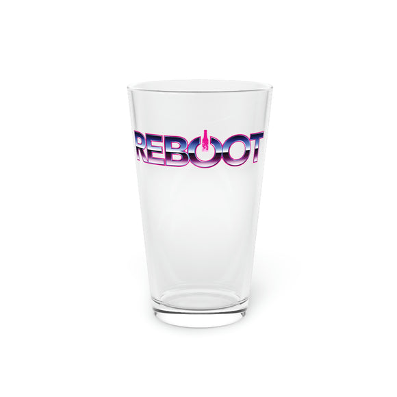 Reboot Logo Pint Glass, 16oz